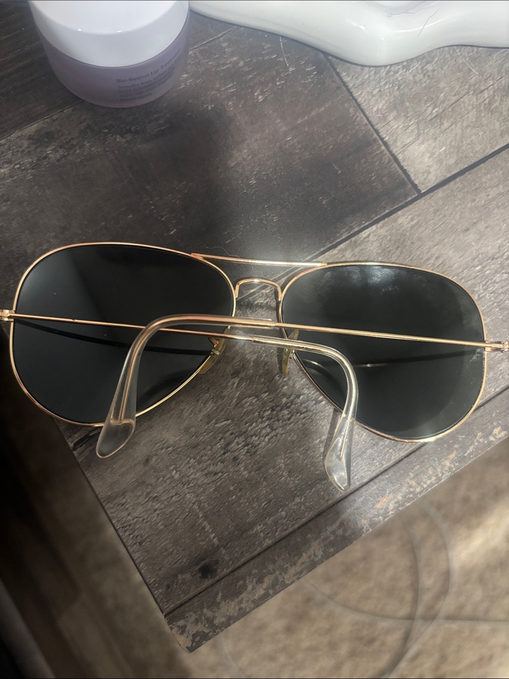 Ray-Ban Gold Frame Sunglasses with Black Lenses - Picture 2 of 2